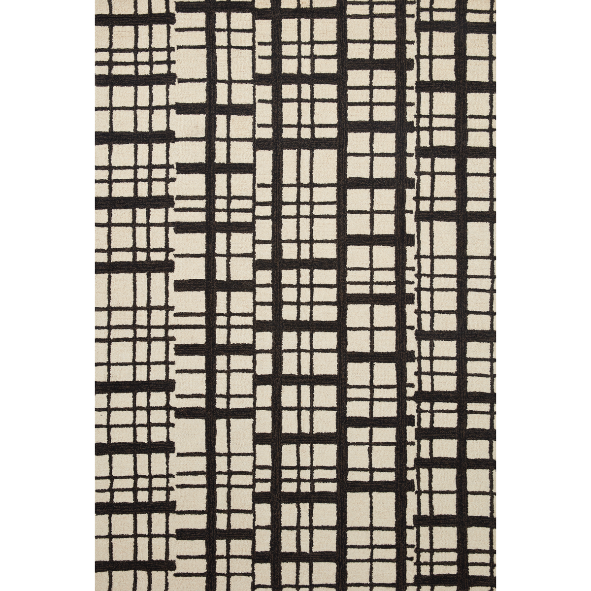 Tapis Polly Chris Loves Julia x Loloi Noir / Ivoire
