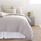 Our Blake Collection features an interwoven stripe texture, giving a modern refresh to a traditional stripe. Our duvet cover and shams are hand-loomed by artisans and the linen is washed for a relaxed lived-in look.The mélange of textures within this woven bedding elevates your space into a sophisticated, yet relaxing retreat. Amethyst Home provides interior design, new home construction design consulting, vintage area rugs, and lighting in the Calabasas metro area.