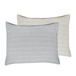Soft and relaxed, the Henley is heavyweight cotton with a finely hand loomed texture and a thin interwoven stripe pattern. It creates a clean and casual look for your bedroom.  Made of 100% heavyweight cotton, featuring shell-button closures. Amethyst Home provides interior design, new home construction design consulting, vintage area rugs, and lighting in the Portland metro area.