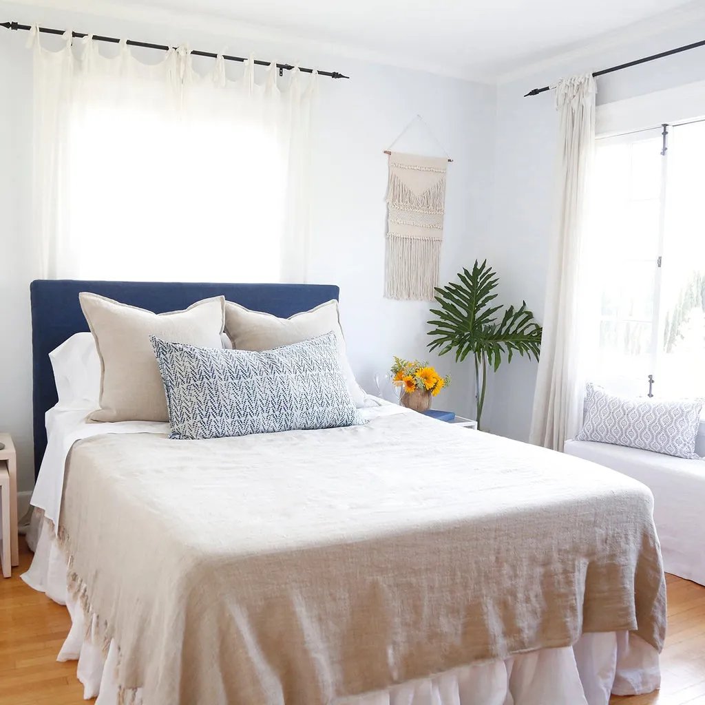 This hand loomed blanket gives beautiful, natural linen texture while staying soft and comfy. Lovely tassels along the top and bottom edges.   Available in 7 colors.   This hand loomed blanket gives beautiful, natural linen texture while staying soft and comfy. Lovely tassels along the top and bottom edges.   Available in 7 colors Amethyst Home provides interior design, new home construction design consulting, vintage area rugs, and lighting in the Alpharetta metro area.