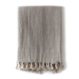 This hand loomed blanket gives beautiful, natural linen texture while staying soft and comfy. Lovely tassels along the top and bottom edges.   Available in 7 colors.   This hand loomed blanket gives beautiful, natural linen texture while staying soft and comfy. Lovely tassels along the top and bottom edges.   Available in 7 colors Amethyst Home provides interior design, new home construction design consulting, vintage area rugs, and lighting in the Charlotte metro area.
