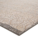 Featuring Revolution Prospect Hand-Knotted Rug by Jaipur Living at Amethyst Home. The Revolution collection is inspired by traditional style and beautifully detailed antique textile designs. The hand-knotted Prospect area rug showcases a captivating geometric design in muted tones of gray and gold. A charcoal edge creates a unique border effect around .  Amethyst Home provides interior design, new home construction design consulting, vintage area rugs, and lighting in the Winter Garden metro area.