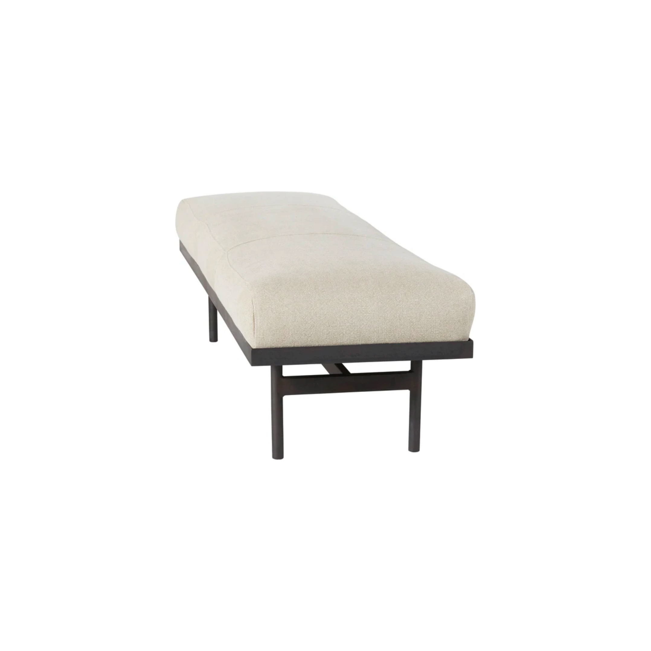 The Lincoln bench is an Amethyst favorite, crafted to perfection with a metal base and your choice of fabric.  Overall dimensions  60"w 18"d 17"h