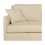 With three-over-three cushions, and thin arms the Elm 84" Sofa - Custom by Cisco Brothers has optimal seating space on a small scale frame. The clean-lined silhouette is perfect for adding a refined touch to any living ensemble. A perfect entertainment sofa for your living room or den.  Photographed in Brevard Burlap and Molino White. Amethyst Home provides interior design, new home construction design consulting, vintage area rugs, and lighting in the Winter Garden metro area.