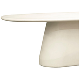 Featuring Turell Dining Table by Dovetail at Amethyst Home. Sleek and modern, we love how the curves of the Turell Dining Table welcome you to grab a seat. We can picture enjoying both casual and formal dinners alike at this beautifully structured dining table.
 Material: Lightweight ConcreteFinish: Ivory FinishWidth: 91 inDepth: 39 inHeight: 30 inVolume: 6.  Amethyst Home provides interior design, new home construction design consulting, vintage area rugs, and lighting in the Portland metro area.