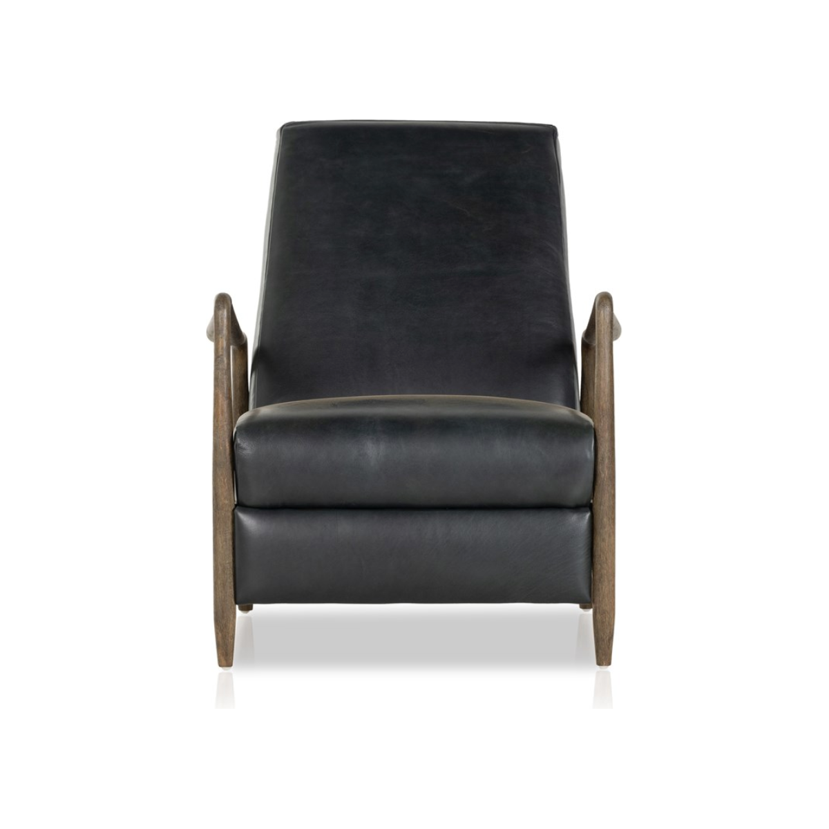 The craftsmanship of the sophisticated Braden Recliner seen here in Dakota Black is second to none. With its soft leather and silhouette, this recliner will look great in your main living space or office. Amethyst Home provides interior design, new home construction design consulting, vintage area rugs, and lighting in the Scottsdale metro area.