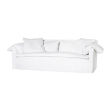 This cozy Donato Sofa from Cisco Brothers is our favorite!  As shown slipcovered in Mariet White 100% linen fabric.  97"w x 32"h x 41"d Seat Space: 85"w x 24"d x 16"h
