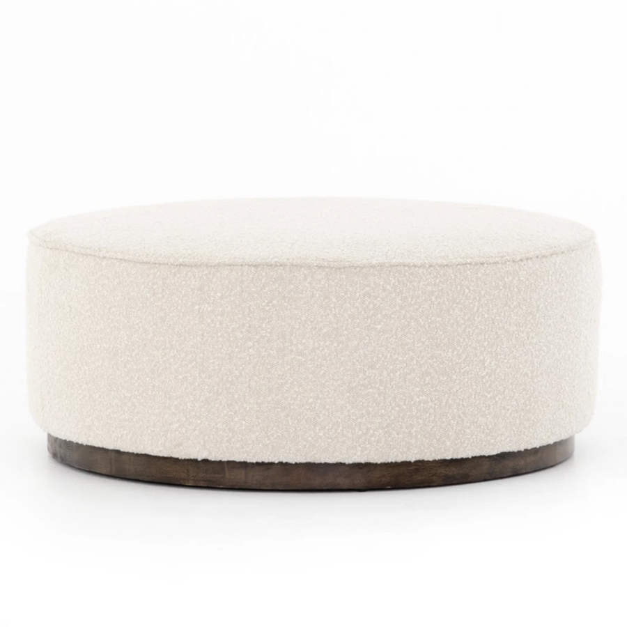 Grand pouf rond Sinclair - Knoll Naturel | prêt pour l'expédition!