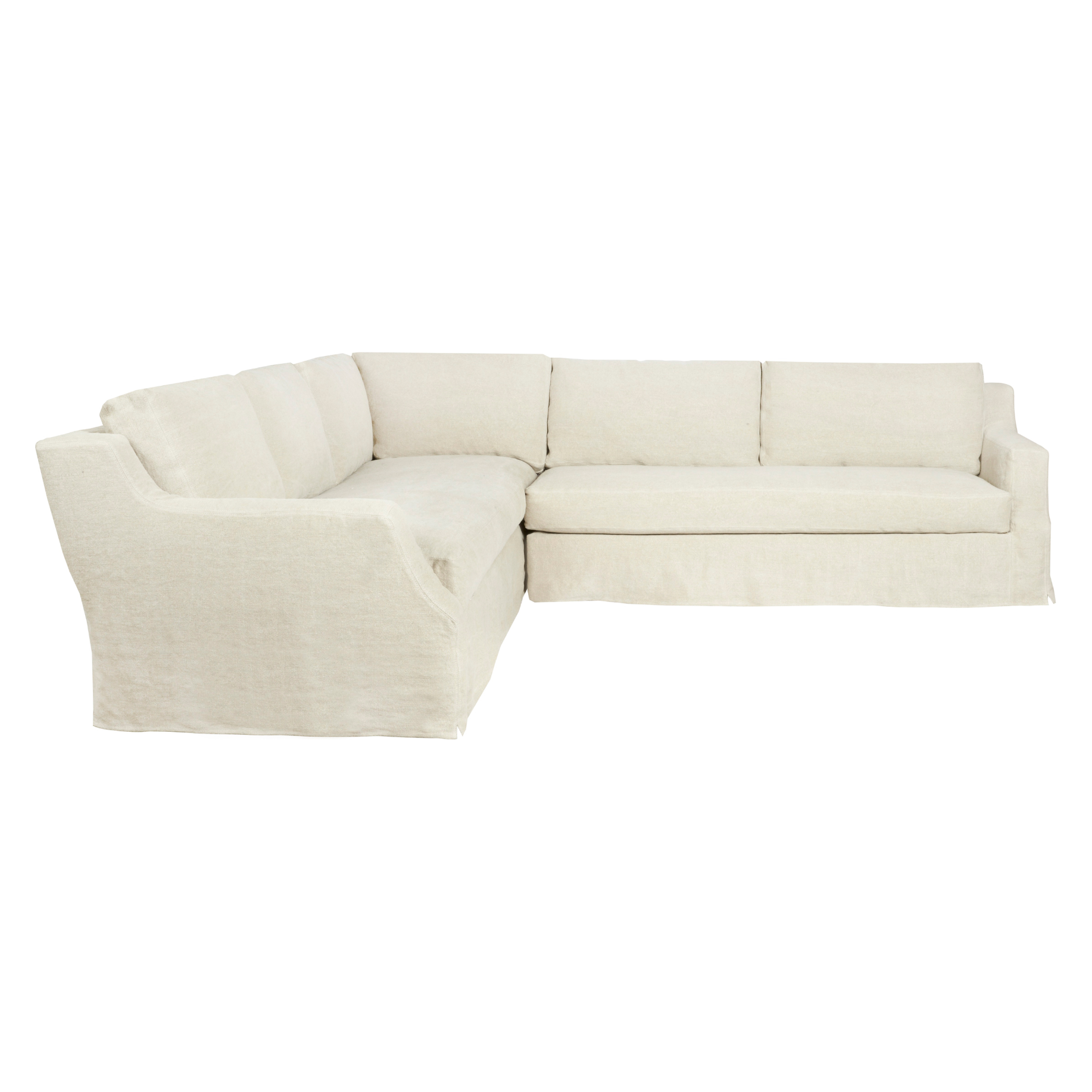 Hayden Deluxe 2 Arm Slipcovered Sectional - Amethyst Home
