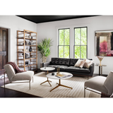 Featuring Helen Round Coffee Table by Four Hands at Amethyst Home. Simple, sophisticated style. The Helen Round Coffee Table has a slim tripod base of raw brass supports a rounded tabletop of polished white marble. Petite scale perfect for smaller spaces or rooms with a sectional.
Overall Dimensions: 32"W x 32"L x 16.50"H

Colors: Raw Brass, Polished White M.  Amethyst Home provides interior design, new home construction design consulting, vintage area rugs, and lighting in the Seattle metro area.