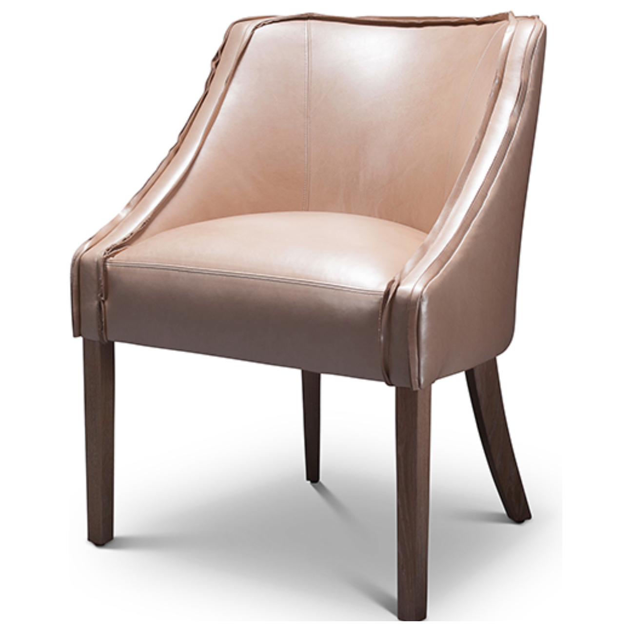 A Verellen best-seller, the Melvin Dining Chair features a tight back, tight seat, and double needle stitch detail. Custom leg finishes are available.   Upholstered and slipcovered available Double needle stitch Seat Details: Tight seat configuration, Foam down seat construction Back Details: Tight back configuration Leg Details: Exposed leg available, Custom finish