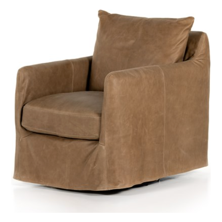 Freddy Leather Swivel Chair