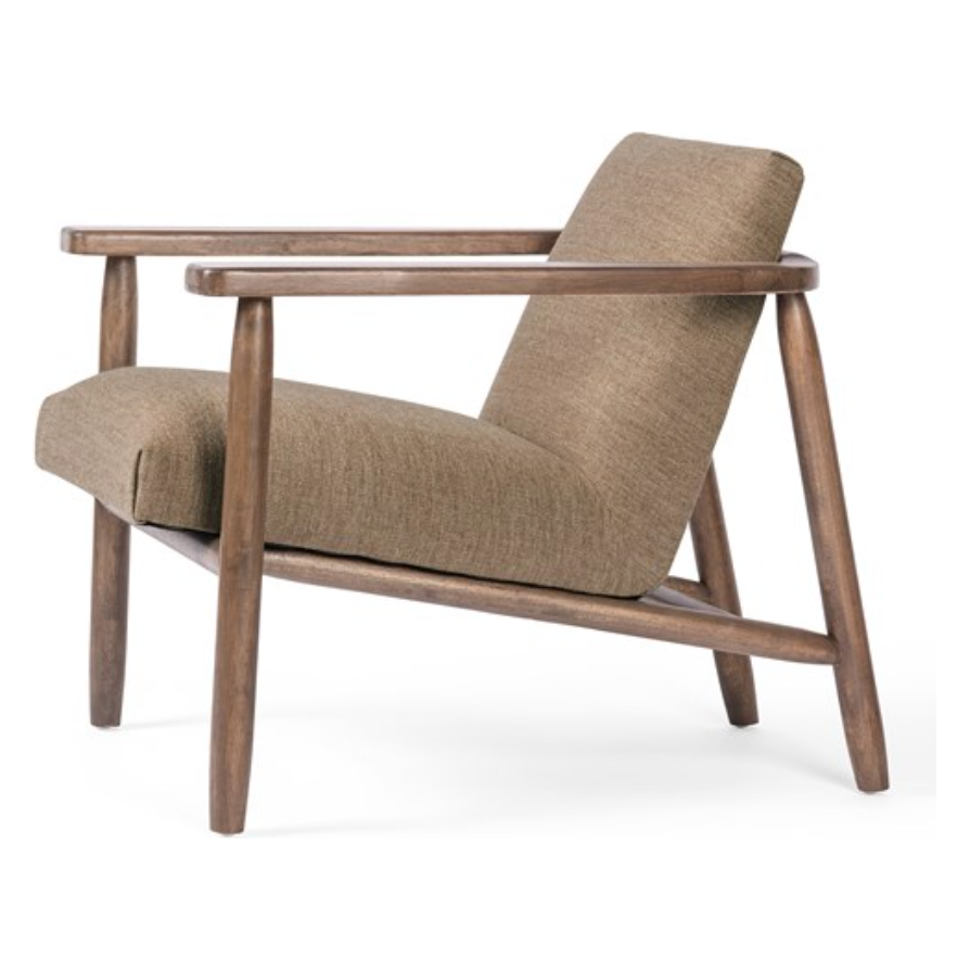 Featuring Arnett Chair by Four Hands at Amethyst Home. Textural cream boucle seating offers a sumptuous sit, with complementary wire-brushed parawood framing forming a slim U shape. Two posterior top-grain leather straps add a stylish finishing touch. Performance fabrics are specially created to withstand spills, stains, high traffic and wear, ensuring long-t. Amethyst Home provides interior design, new home construction design consulting, vintage area rugs, and lighting in the Seattle metro area.