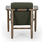Featuring Arnett Chair by Four Hands at Amethyst Home. Textural cream boucle seating offers a sumptuous sit, with complementary wire-brushed parawood framing forming a slim U shape. Two posterior top-grain leather straps add a stylish finishing touch. Performance fabrics are specially created to withstand spills, stains, high traffic and wear, ensuring lon. Amethyst Home provides interior design, new home construction design consulting, vintage area rugs, and lighting in the Des Moines metro area.