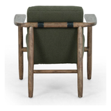 Featuring Arnett Chair by Four Hands at Amethyst Home. Textural cream boucle seating offers a sumptuous sit, with complementary wire-brushed parawood framing forming a slim U shape. Two posterior top-grain leather straps add a stylish finishing touch. Performance fabrics are specially created to withstand spills, stains, high traffic and wear, ensuring lon. Amethyst Home provides interior design, new home construction design consulting, vintage area rugs, and lighting in the Des Moines metro area.