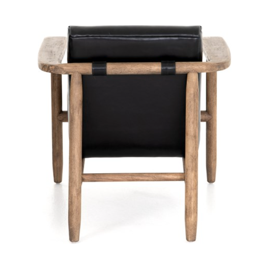 Featuring Arnett Chair by Four Hands at Amethyst Home. Textural cream boucle seating offers a sumptuous sit, with complementary wire-brushed parawood framing forming a slim U shape. Two posterior top-grain leather straps add a stylish finishing touch. Performance fabrics are specially created to withstand spills, stains, high traffic and wear, ensuring l. Amethyst Home provides interior design, new home construction design consulting, vintage area rugs, and lighting in the Laguna Beach metro area.