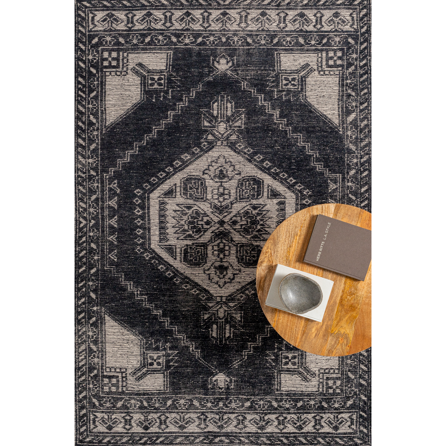 Zahra Black Hand-Knotted Rug