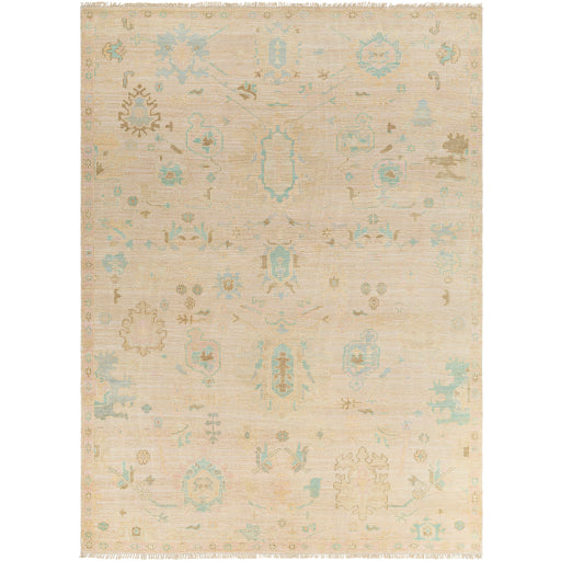 Tapis noué à la main Antalya naturel/océan