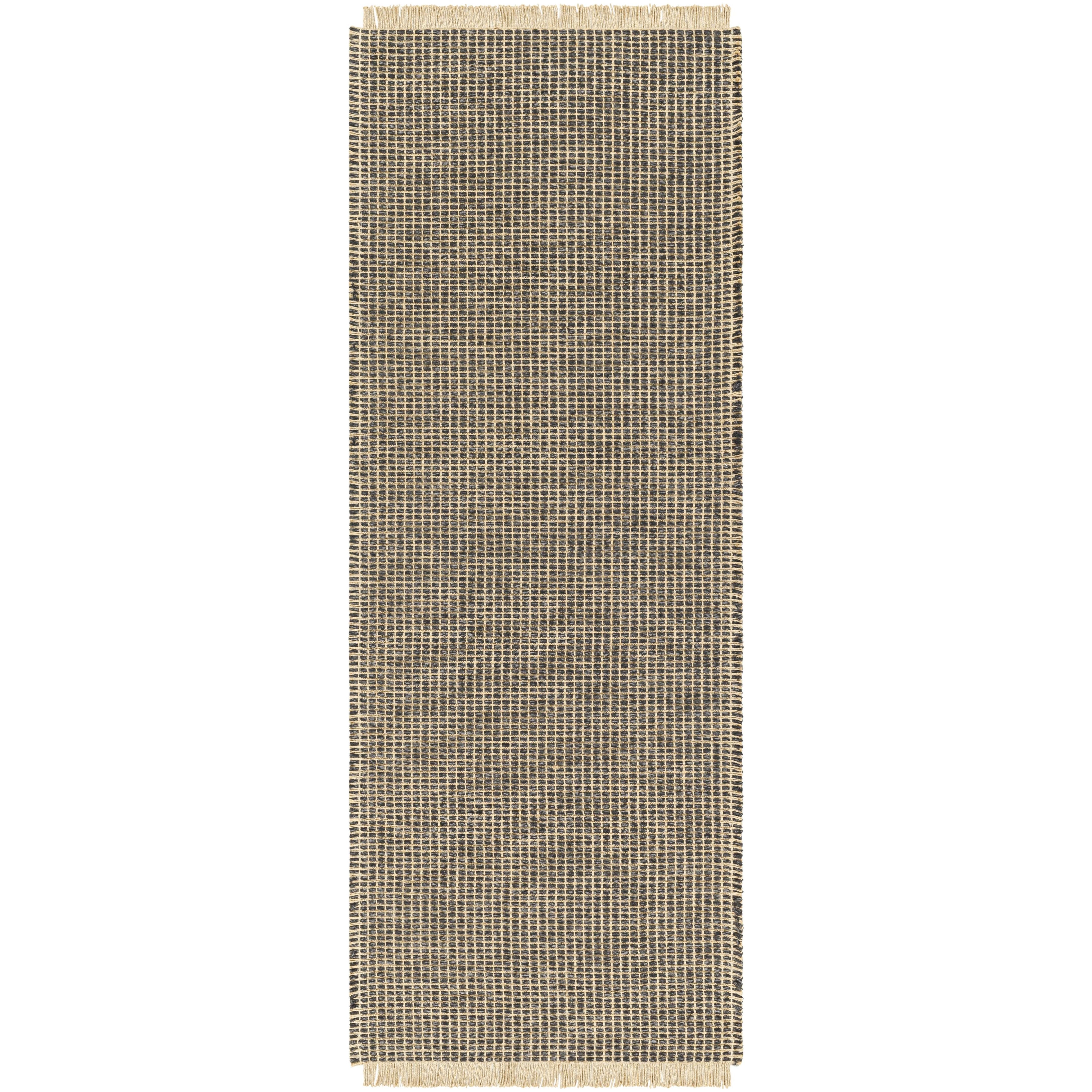 This beautiful Kimi area rug is the perfect addition to any room in your home. The special collaboration between Surya and Becki Owens has created a unique, eye-catching design that will bring texture and style to your space. The rug is made from polypropylene and jute, creating a textural woven pattern in natural tones with dark contrast. Amethyst Home provides interior design, new home construction design consulting, vintage area rugs, and lighting in the Houston metro area.