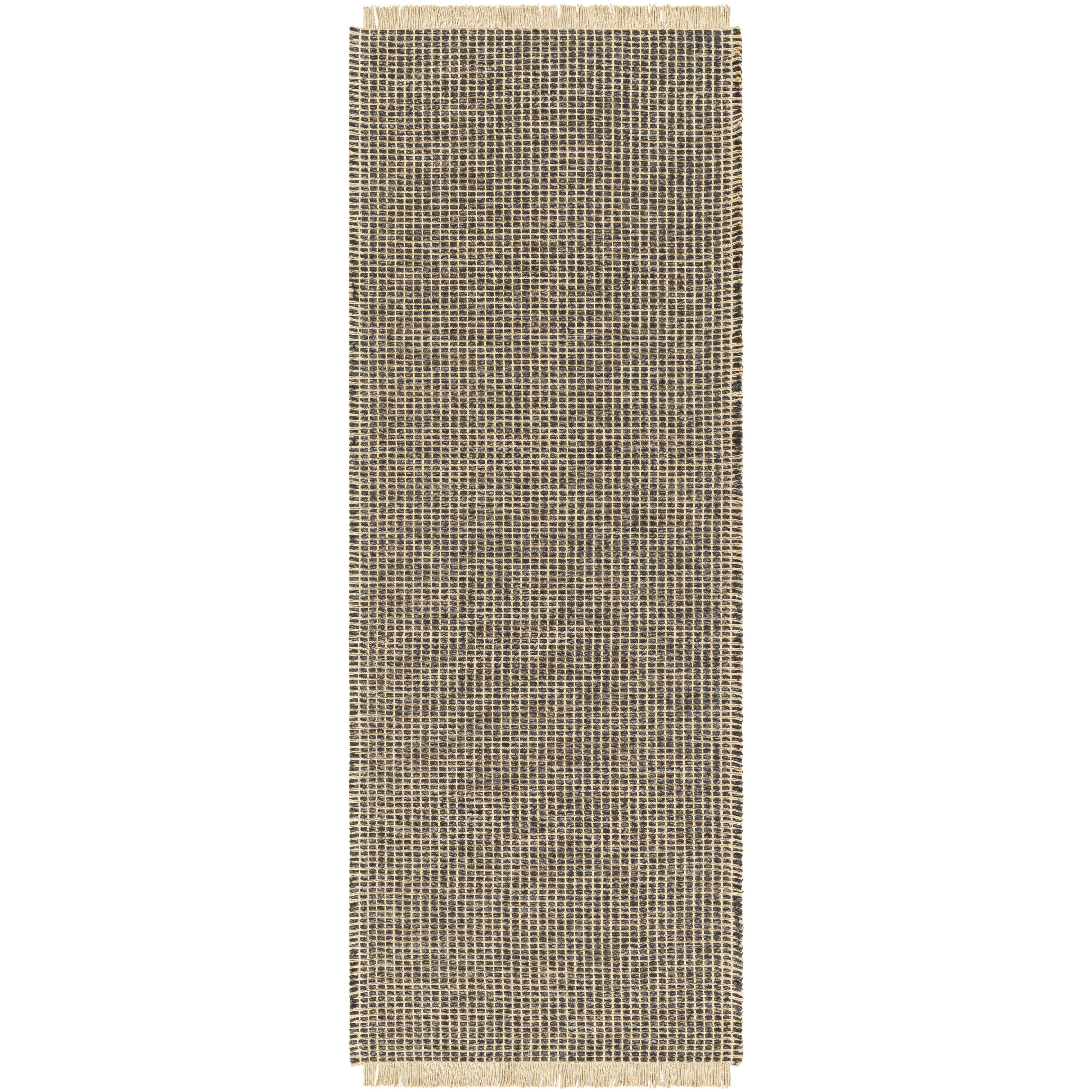 This beautiful Kimi area rug is the perfect addition to any room in your home. The special collaboration between Surya and Becki Owens has created a unique, eye-catching design that will bring texture and style to your space. The rug is made from polypropylene and jute, creating a textural woven pattern in natural tones with dark contrast. Amethyst Home provides interior design, new home construction design consulting, vintage area rugs, and lighting in the Houston metro area.