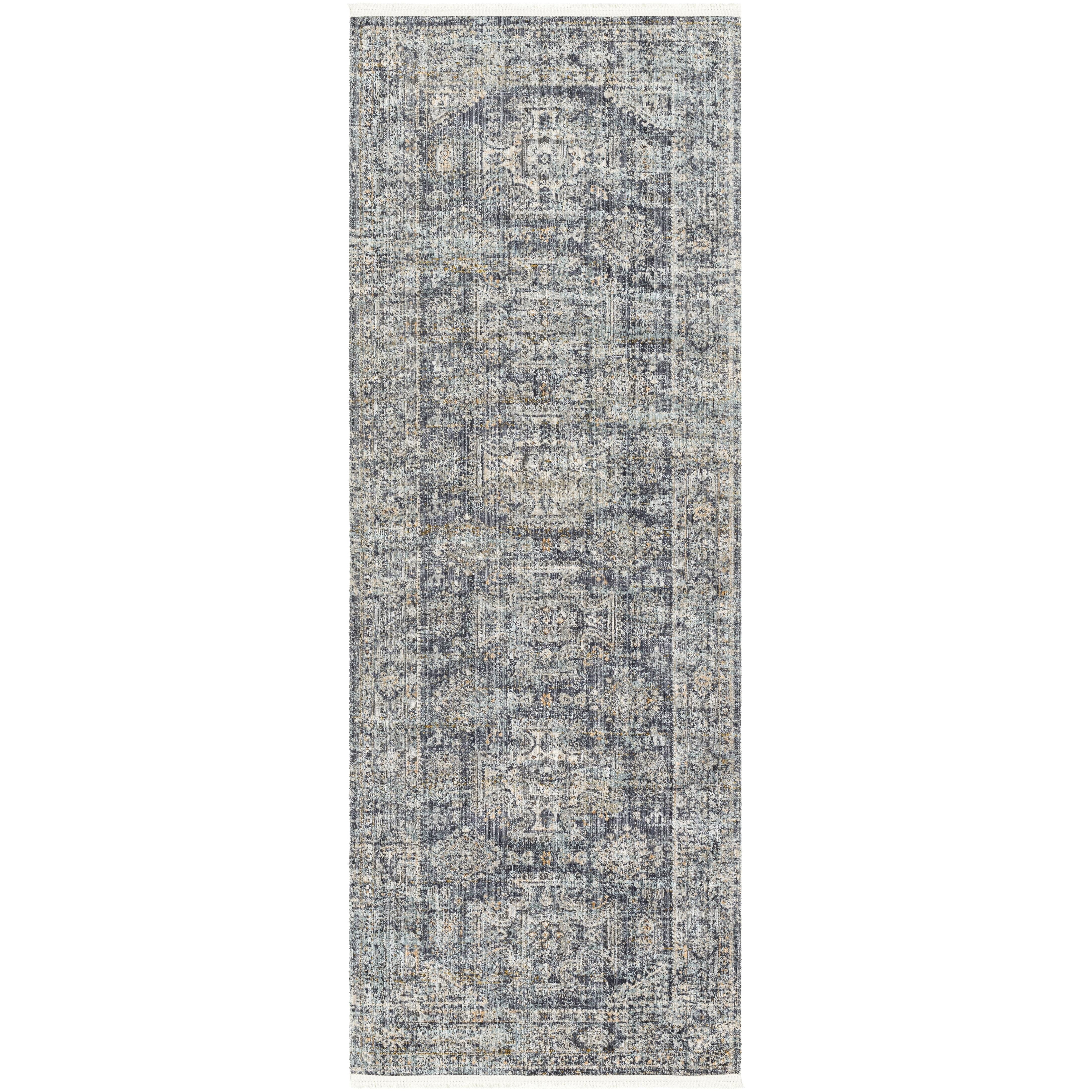 Introducing the Margaret area rug, a unique and special collaboration piece between Surya and Becki Owens. Let this beautiful style be the centerpiece of your space, with a captivating design that brings a timeless, old-age feel. Amethyst Home provides interior design, new home construction design consulting, vintage area rugs, and lighting in the Dallas metro area.