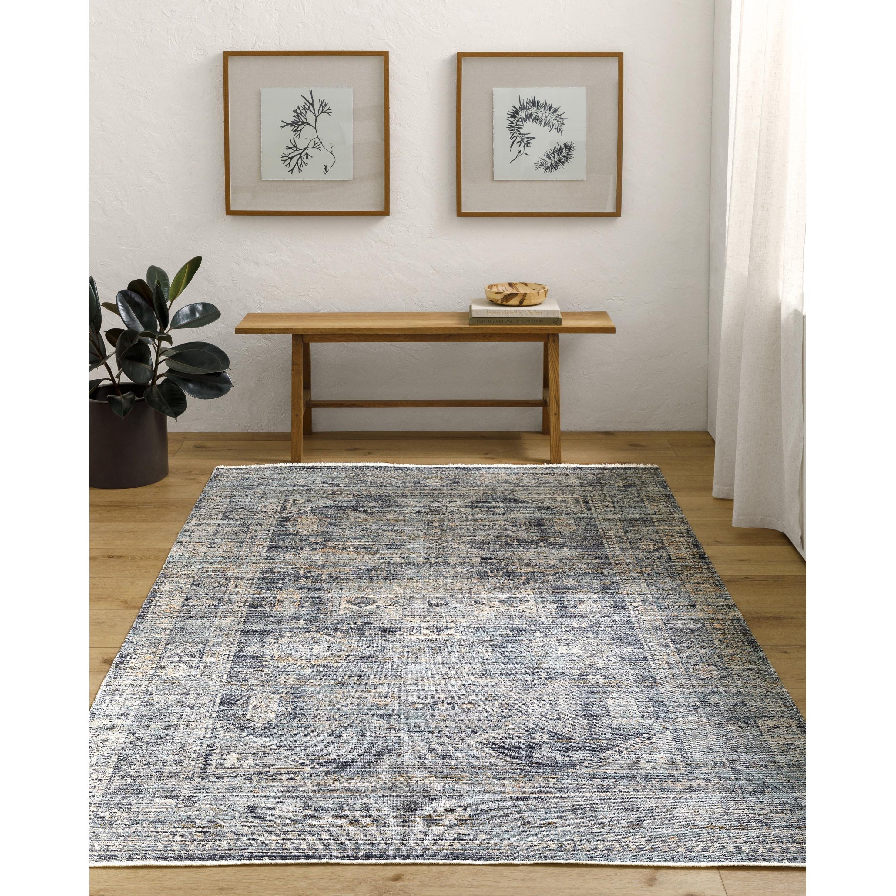 Featuring Becki Owens x Surya Margaret Navy/Taupe Rug by Surya at Amethyst Home. Introducing the Margaret area rug, a unique and special collaboration piece between Surya and Becki Owens. Let this beautiful style be the centerpiece of your space, with a captivating design that brings a timeless, old-age feel. Crafted with expert care, this rug is made of poly. Amethyst Home provides interior design, new home construction design consulting, vintage area rugs, and lighting in the Houston metro area.