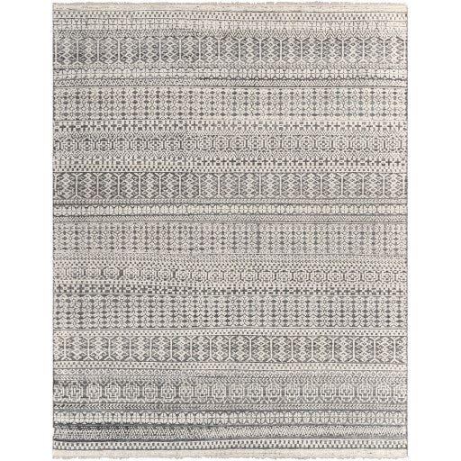 Tapis noué à la main charbon de bois Nobility