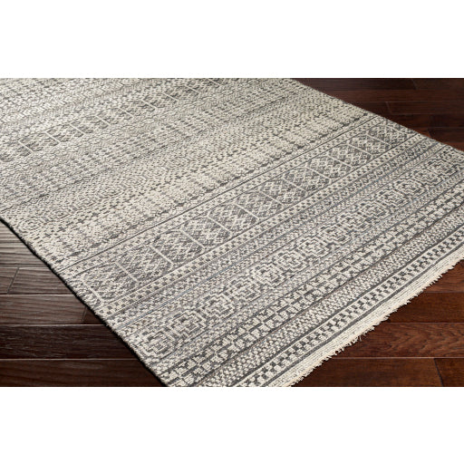 Add an elegant touch to any space with this hand-knotted Nobility Charcoal Rug. Its blend of wool and viscose is ultra soft and smooth, while its timeless ornate motif with modern lines create an exquisite, timeless piece. Enjoy its high-low characteristics and luxurious feel to add a touch of sophistication to your home that fits any lifestyle. Amethyst Home provides interior design, new construction, custom furniture, and area rugs in the Malibu metro area.