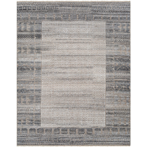 Tapis noué à la main Pompei argent/charbon