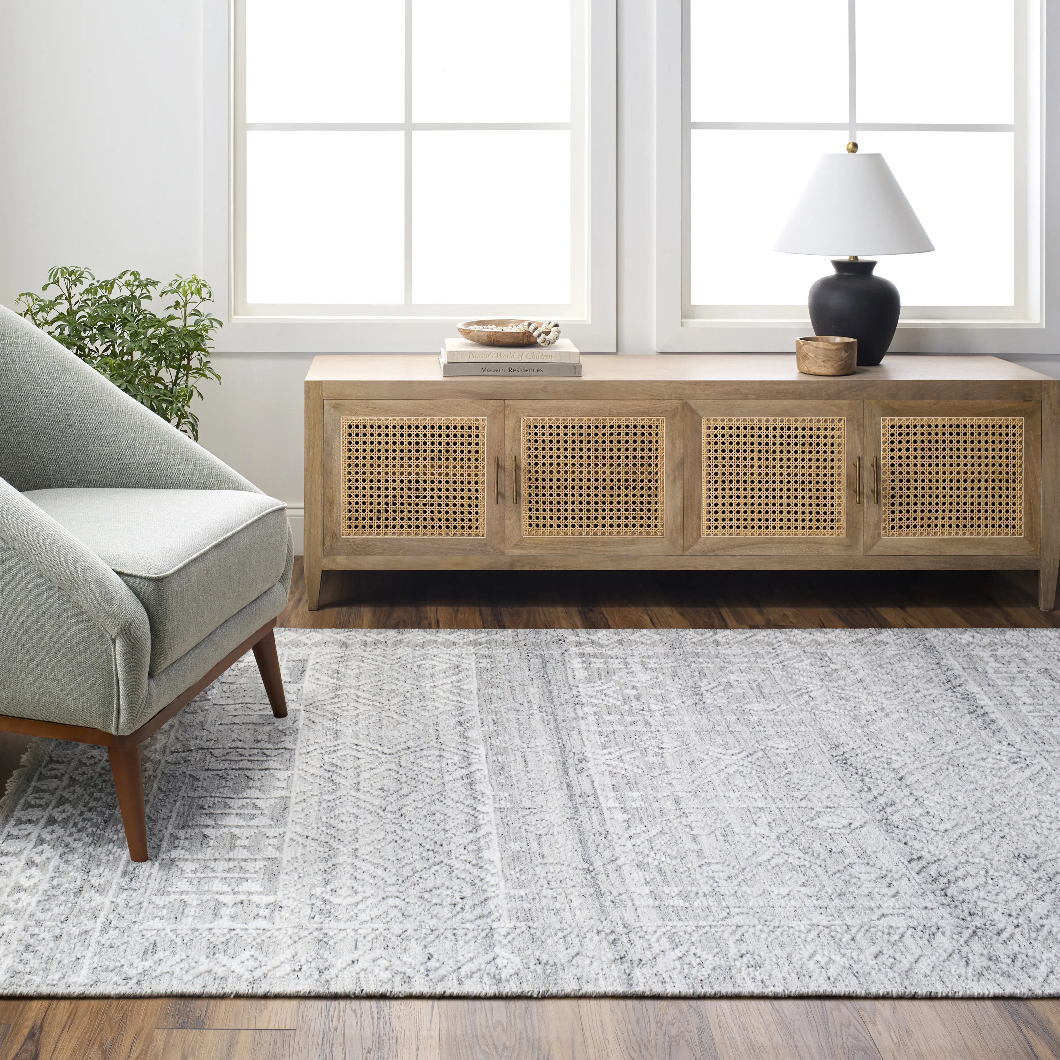 Featuring Pompei Pewter / Silver Hand-Knotted Rug by Surya at Amethyst Home. Add a touch of rustic elegance to your home with the Pompei Pewter / Silver hand-knotted rug. With their hand knotted construction, these washable rugs provide a durability that can not be found in other handmade constructions, and boasts the ability to be thoroughly cleaned as. Amethyst Home provides interior design, new home construction design consulting, vintage area rugs, and lighting in the Winter Garden metro area.