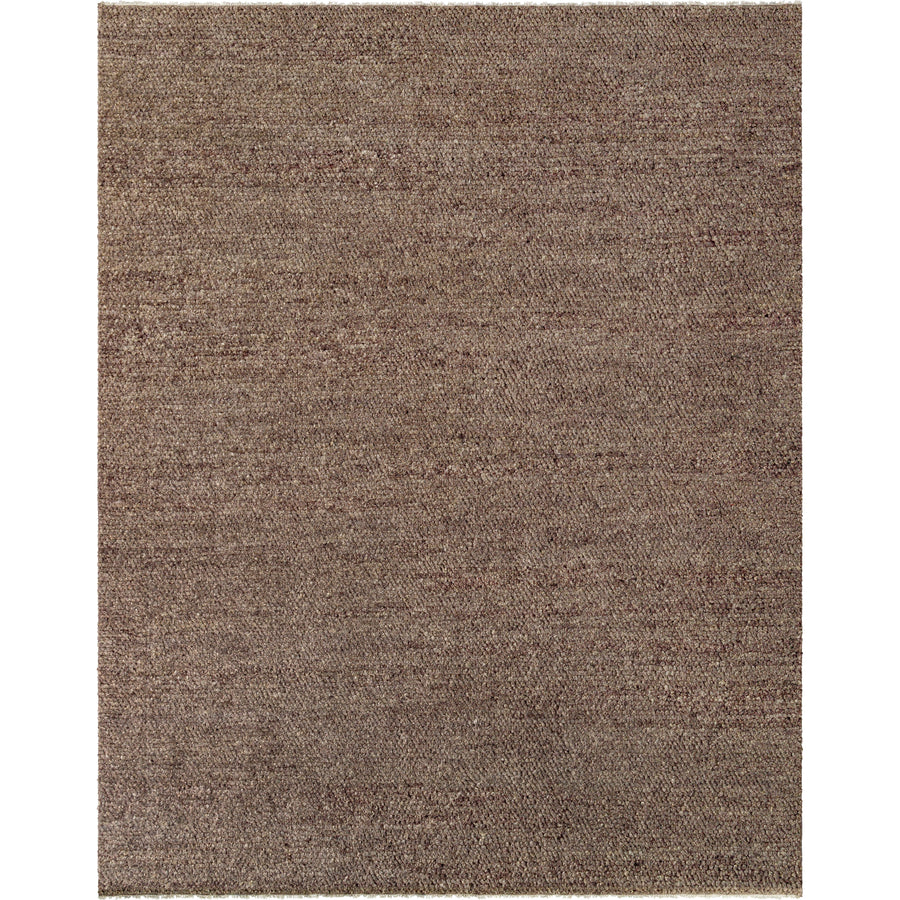 Tapis noué à la main marron foncé Wabi