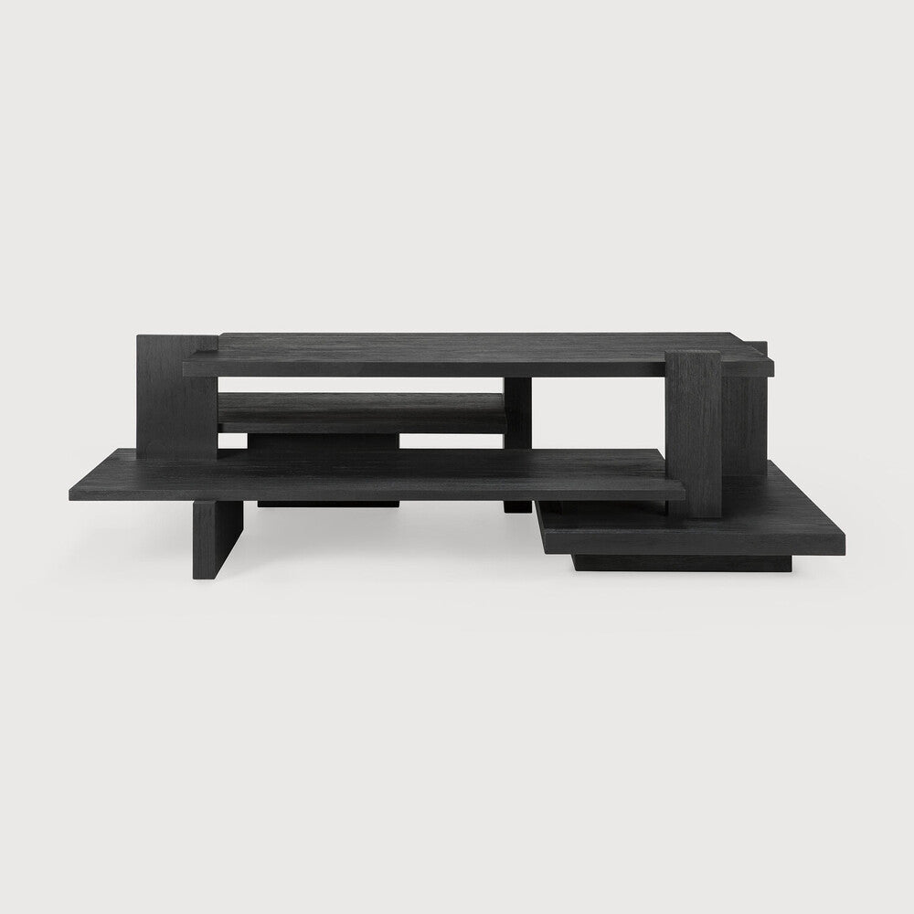 Inspired by the Dutch architectural movement de Stijl, the Teak Abstract Coffee Table is not only centered around style but also purpose. With its contemporary black finish discover new proportions and interest from every angle. Amethyst Home provides interior design services, furniture, rugs, and lighting in the Tampa metro area.