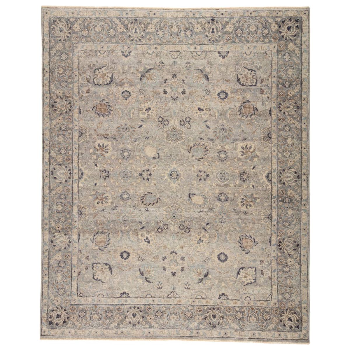 The Tierzah Sahlest Area Rug by Jaipur Living, or TRZ03, boasts a Persian knot construction and tonal gray, beige, and charcoal palette that grounds any space. This artisan-made rug features fringe trimmed details for a touch of global charm. This is perfect for your living room, bedroom, or other medium traffic area. 