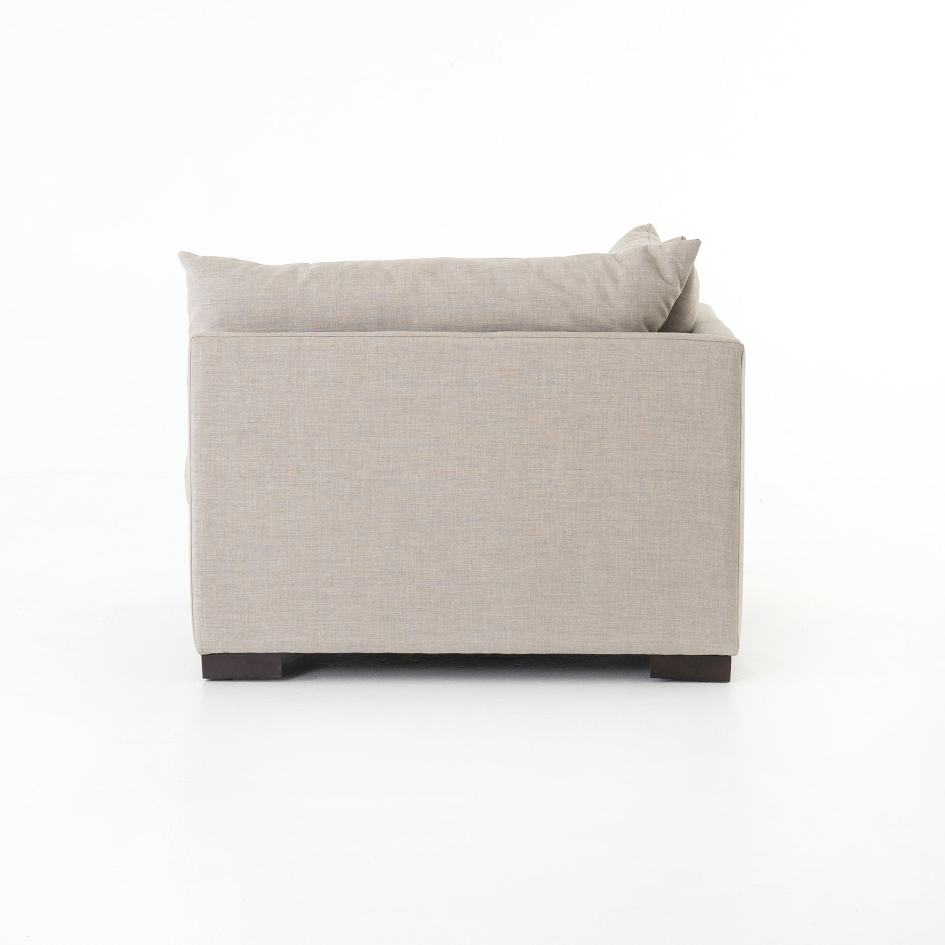 We love the durability in this Westwood Bennett Moon Right Arm Facing Sectional Piece. This is the ultimate low-and-deep lounger, perfect for reading your favorite book in.   Materials: Banak Wood, 100% Polyester