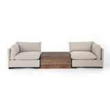 Featuring Westwood Sectional Pieces - Bennett Moon by Four Hands at Amethyst Home. We love the durability in the Westwood Bennett Moon Sectional Pieces. This is the ultimate low-and-deep lounger, perfect for curling up to read your favorite book in. 
Ottoman: 39"w x 39"d x 18"hArmless Piece: 39"w x 39"d x 31"hCorner Piece: 39"w x 39"d x 31"hLeft Arm Pie.  Amethyst Home provides interior design, new home construction design consulting, vintage area rugs, and lighting in the Laguna Beach metro area.