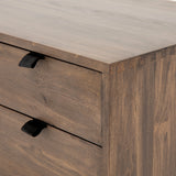 Featuring Trey Modular Filing Cabinet - Auburn Poplar by Four Hands at Amethyst Home. We love the storage of this Trey Modular Filing Cabinet.Metal-secured leather pulls add a textural element of surprise. Great solo or paired with matching desk or credenza.
Overall Dimensions: 30"W x 22"L x 31"H
Colors: Natural Iron, Auburn Poplar, Black LeatherMateri.  Amethyst Home provides interior design, new home construction design consulting, vintage area rugs, and lighting in the Newport Beach metro area.
