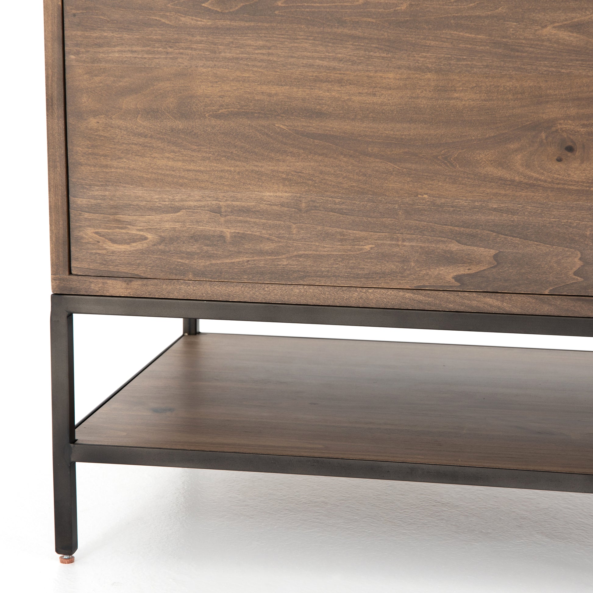 Inspired by clean mid-century design, the Trey Modular Filing Cabinet offers plenty of extra desk storage space. The cabinet is available in two colors, Auburn Poplar and a Black Wash Poplar. Metal-secured leather pulls add a textural element of surprise. Great solo or paired with matching desk or credenza.