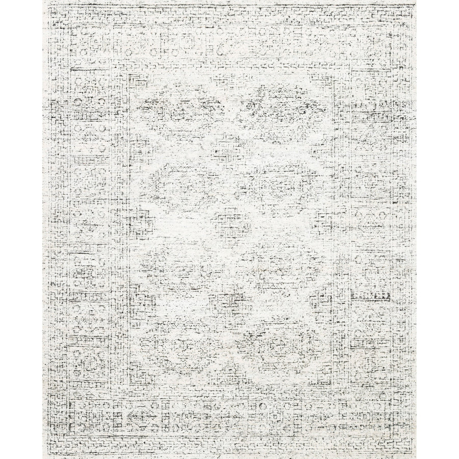 Tapis noué à la main Vestige blanc/noir