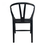 We loved the curved back and woven fibre seat of this this Ventana Dining Chair. Simple and sturdy, this is an easy choice for your dining room.   Size: 19.5"W x 16.5"D x 31"H Seat Height: 18.11" Materials: Solid Elm Frame, Woven Fibre Seat
