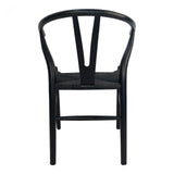 We loved the curved back and woven fibre seat of this this Ventana Dining Chair. Simple and sturdy, this is an easy choice for your dining room.   Size: 19.5"W x 16.5"D x 31"H Seat Height: 18.11" Materials: Solid Elm Frame, Woven Fibre Seat