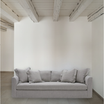 Popular to the Verellen product line, the Greyson Sofa Family features:  Spring/down seat construction Loose box style seat cushion Boxed back pillows 3″ open flange toss pillows Double needle stitch detail Upholstered only Sits on floating legs
