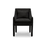 Elevate your dining space with this Jill Dining Chair by Verellen. Bench-crafted with a sustainably harvested hardwood frame in our North Carolina atelier, this chair comes standard with:  loose seat configuration double needle stitch detail loose notch bottom style kidney pillow exposed wood leg