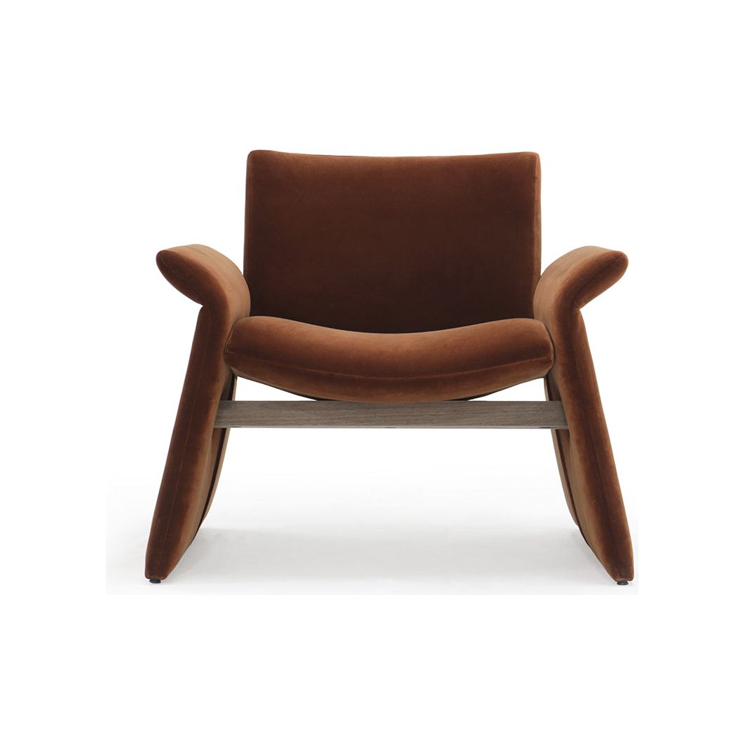 We love the geometric arms of this Oakley Lounge Chair by Verellen. It is bench-crafted with a sustainably harvested hardwood frame and comes standard with:  • foam and fiber seat construction • tight seat & tight back • pinched stitch • exposed wood stretcher • sits on glides  Each piece is crafted in North Carolina --  just for you. Please allow 8-16 weeks for production and shipment. 