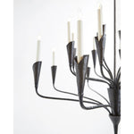 Featuring Aiden Large Chandelier by Visual Comfort at Amethyst Home. Effortlessly combining mid-century and medieval elements, Chapman & Myers' Aiden showcases hammered steel, manipulated with traditional hand-applied techniques to enhance its unexpected textures. The sculptural silhouettes boast details inspired by calla lilies that lend an organic touch. Amethyst Home provides interior design, new home construction design consulting, vintage area rugs, and lighting in the Kansas City metro area.