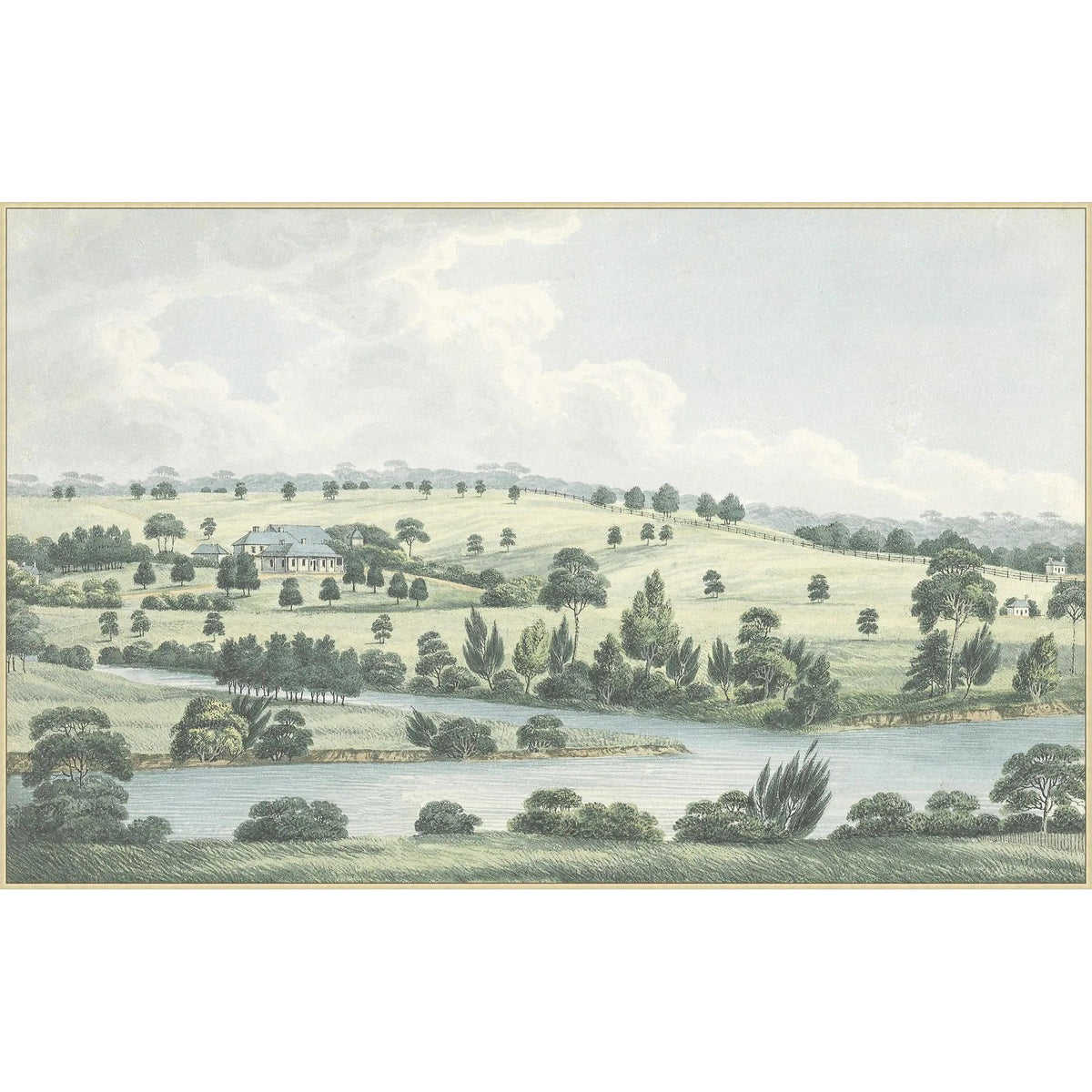 Soft Blue Countryside Art