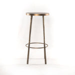 Featuring Westwood Bar + Counter Stool - Antique Brass by Four Hands at Amethyst Home. The Westwood Antique Brass Bar + Counter Stool have stunning hammered iron legs for a rich, industrial look. 
Counter Stool Overall Dimensions: 16"W x 16"L x 26.25"HSeat Depth: 14"Seat Height: 26.25"Bar Stool Overall Dimensions: 16"W x 16"L x 30"HSeat Depth: 14"Seat Height: . Amethyst Home provides interior design, new home construction design consulting, vintage area rugs, and lighting in the Boston metro area.