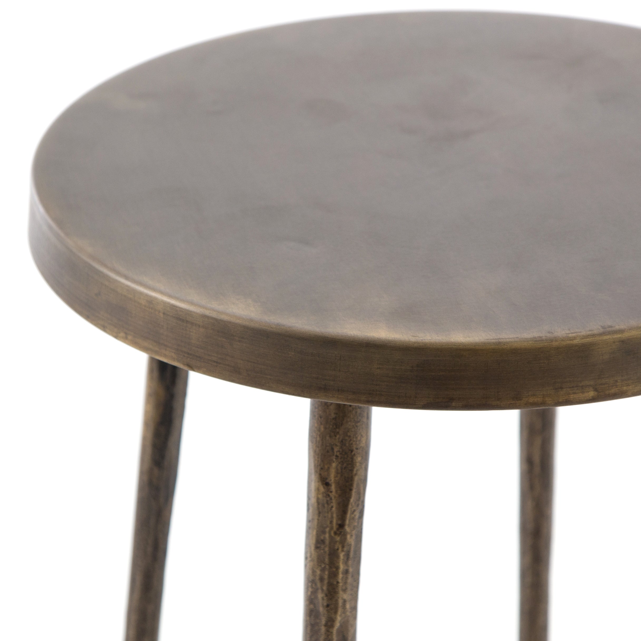 The Westwood Antique Brass Bar + Counter Stool have stunning hammered iron legs for a rich, rough look.   Counter Stool: 16"w x 16"d x 26.25"h Bar Stool: 16"w x 16"d x 30"h  Materials: Iron