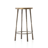 Featuring Westwood Bar + Counter Stool - Antique Brass by Four Hands at Amethyst Home. The Westwood Antique Brass Bar + Counter Stool have stunning hammered iron legs for a rich, industrial look. 
Counter Stool Overall Dimensions: 16"W x 16"L x 26.25"HSeat Depth: 14"Seat Height: 26.25"Bar Stool Overall Dimensions: 16"W x 16"L x 30"HSeat Depth: 14"Seat Hei.  Amethyst Home provides interior design, new home construction design consulting, vintage area rugs, and lighting in the Des Moines metro area.