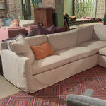 Louis 2 Arm in Donovan Stone Fabric