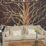 Rebecca sofa family in Brevard Burlap